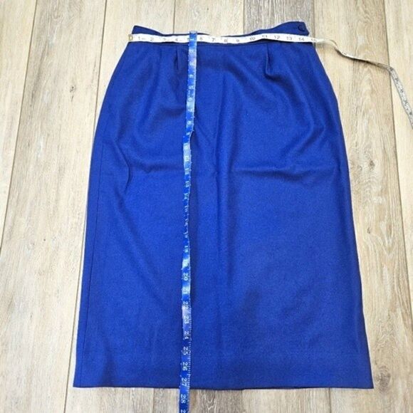 Pendleton Vintage Blue Virgin Wool Skirt Set Women's 10 Made USA Office Siren - Picture 12 of 15